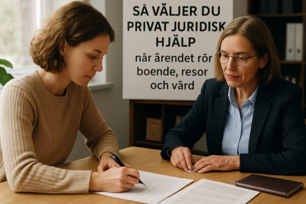 Så väljer du privat juridisk hjälp när ärendet rör boende, resor och vård