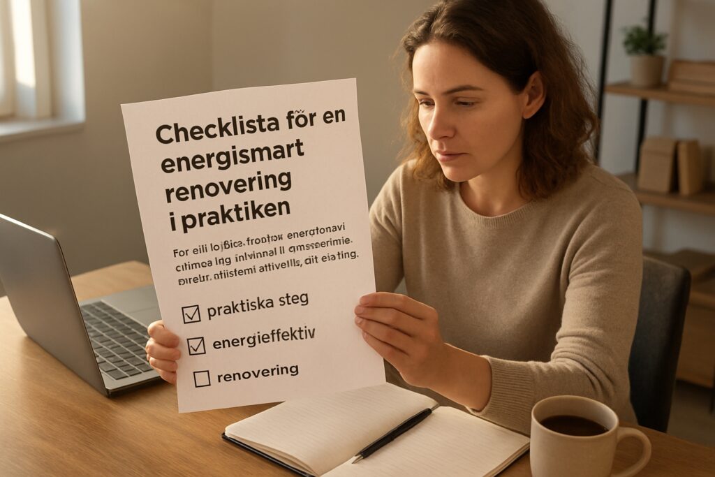 Checklista för en energismart renovering i praktiken